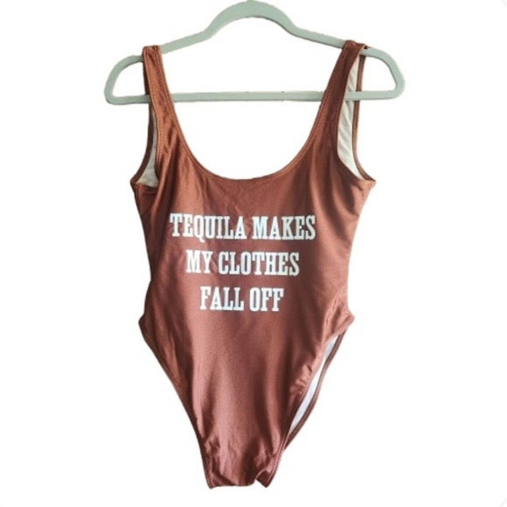 Private‎ Party Women's One Piece Swimsuit M/L Tequila Summer Bachelorette